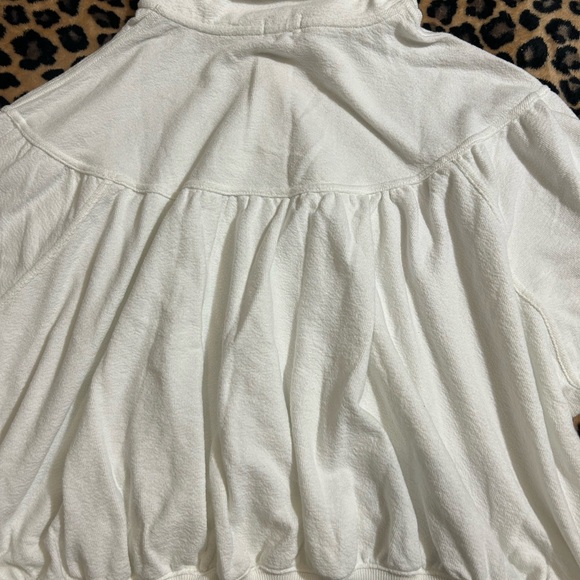 aerie White Long-Sleeve Polo Pullover Sweatshirt - Picture 10 of 11